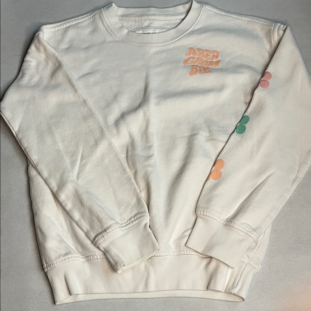 Abercrombie & Fitch Cream Sweater with Colorful Sleeve Accents